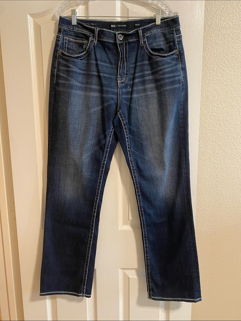BKE Men's Tyler Straight Dark Indigo Blue Jeans Size 34x32